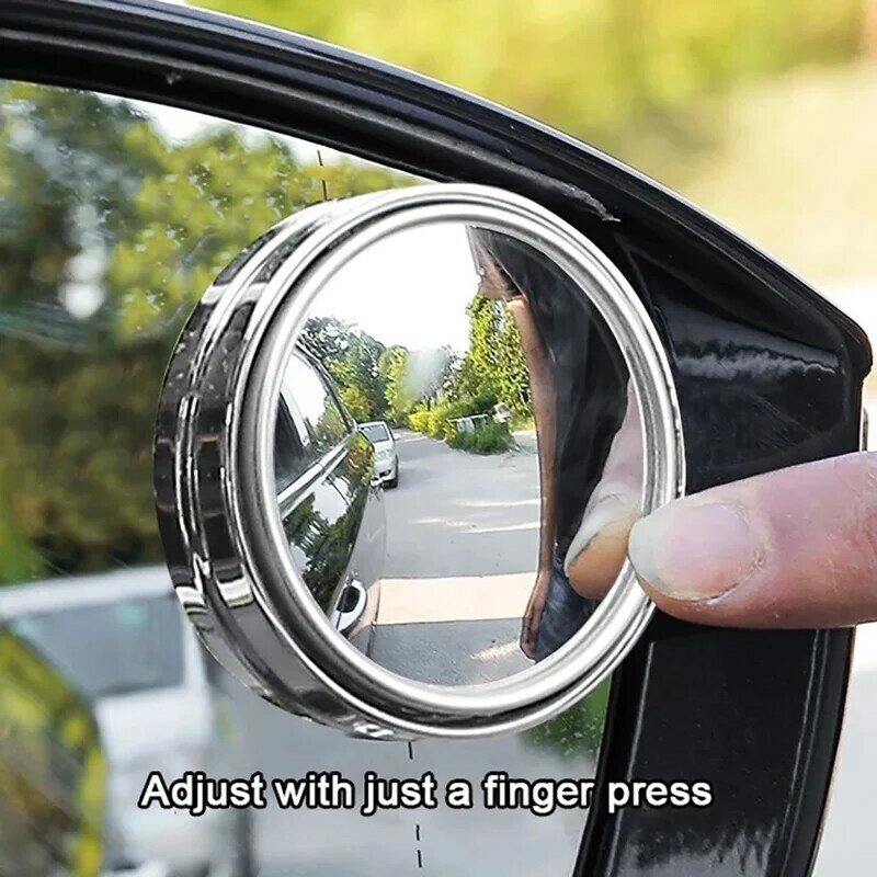 2 قطعة 360 درجة قابل للتعديل العمياء مرآة سيارة مساعدة الرؤية الخلفية محدبة مرآة إطار دائري زاوية واسعة المرايا للسيارة عكس