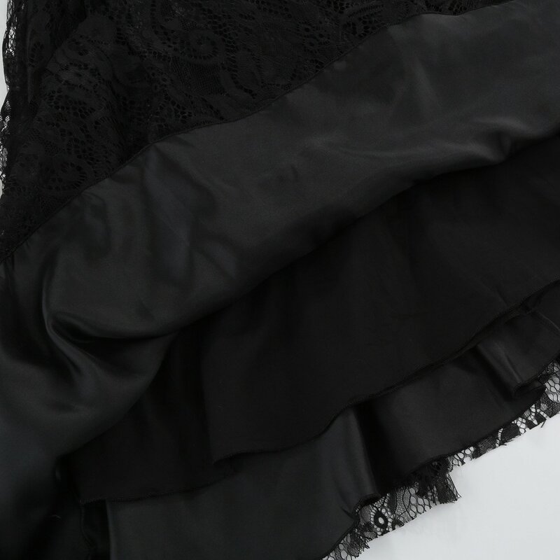 فستان دانتيل منفوخ مع شعر مستعار غراب للفتيات ، فستان طويل فاخر ، تأثيري لعيد هالوين ، ساحرة شريرة ، ملكة سوداء ، حفلة عيد ميلاد