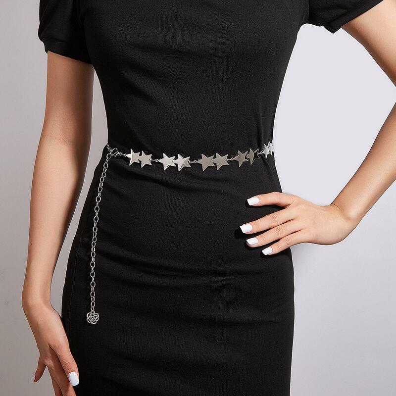 سلسلة معدنية قابلة للتعديل الخصر للنساء ، حزام ربط الجسم ، ديكور تنورة ، فستان