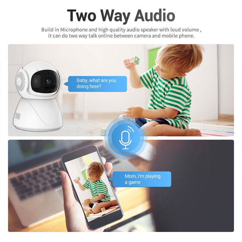 Tuya Smart 1080P 2.4G 5Ghz ثنائي النطاق واي فاي تتبع تلقائي للكشف عن الصوت الأمن CCTV فيديو مراقبة الطفل داخلي كاميرا IP لاسلكية ONVIF