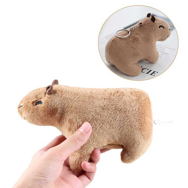 محاكاة Capybara أفخم لعبة ، الحيوانات المحشوة المفاتيح ، كيرينغ لينة ، دمى رقيق ، حقيبة ، اكسسوارات قلادة مفتاح السيارة ، 12 سنتيمتر