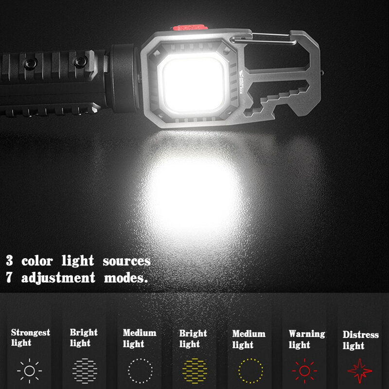 1/2/5 قطعة مصباح LED صغير قابلة للشحن المفاتيح ضوء في الهواء الطلق التخييم ضوء المحمولة جيب وجع مفك السلامة المطرقة