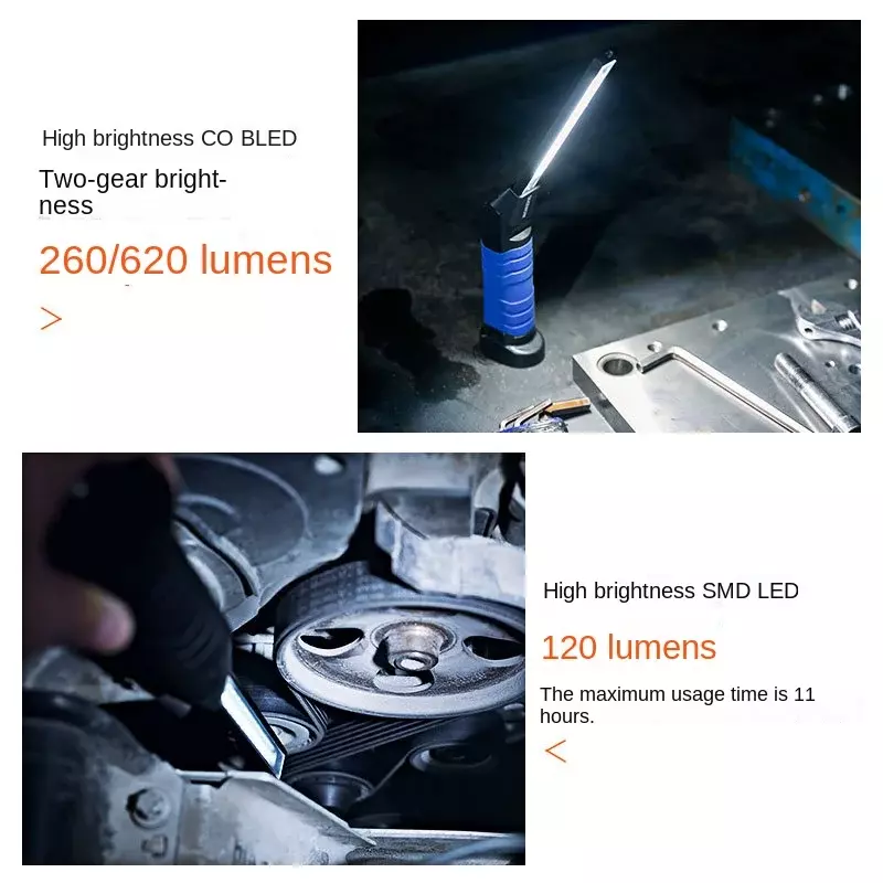 TAKENOW-LED أضواء العمل الحديد ، LED طويلة ، قابلة للشحن ، المغناطيس المحمولة ، ضوء أداة إصلاح السيارات ، WL3001