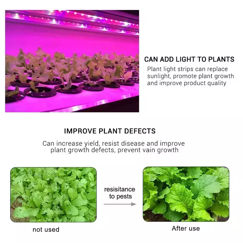 الطيف الكامل LED تنمو ضوء ، Phytolamp 5 فولت ، USB ضوء النبات قطاع ، 1 متر ، 2 متر ، 3m ، مصباح فيتو للنباتات ، زهرة الدفيئة ، خيمة ، المائية