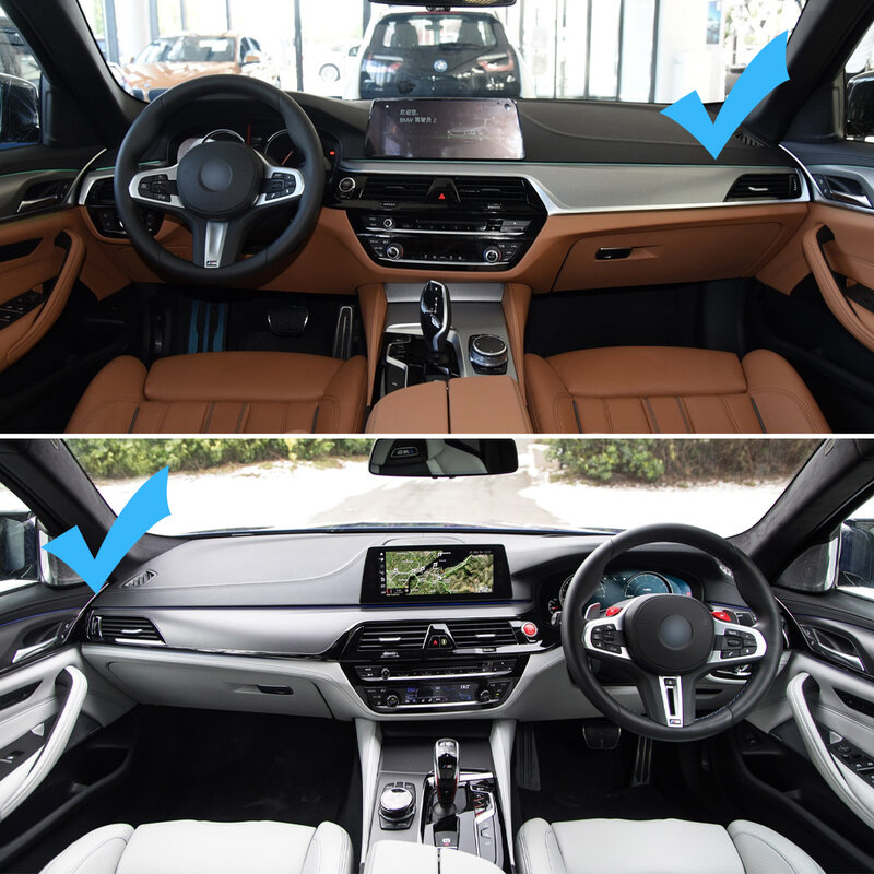 سيارة الجبهة الخلفية اليسار الأيمن مقبض الباب غطاء داخلي الكسوة استبدال لسيارات BMW 5 سلسلة G30 G31 G38 F90 2017 2018 2019 2020 2021