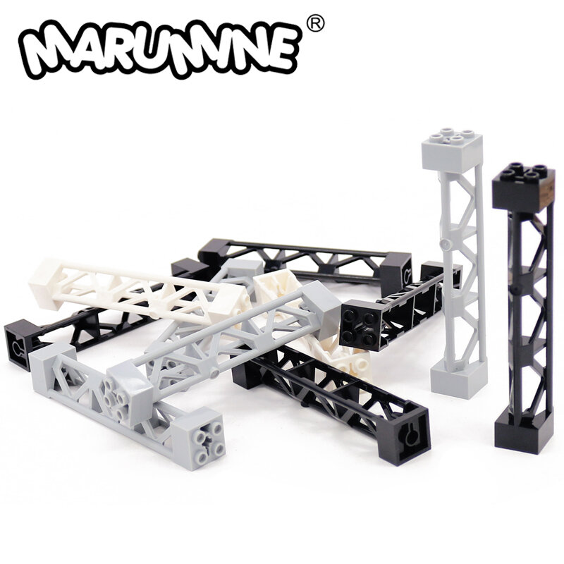 Marumine MOC الطوب شعرية برج 2x2x10 واط/الصليب 58827 الحديد الإطار دعم 95347 بنة تجميع الجسيمات السياج