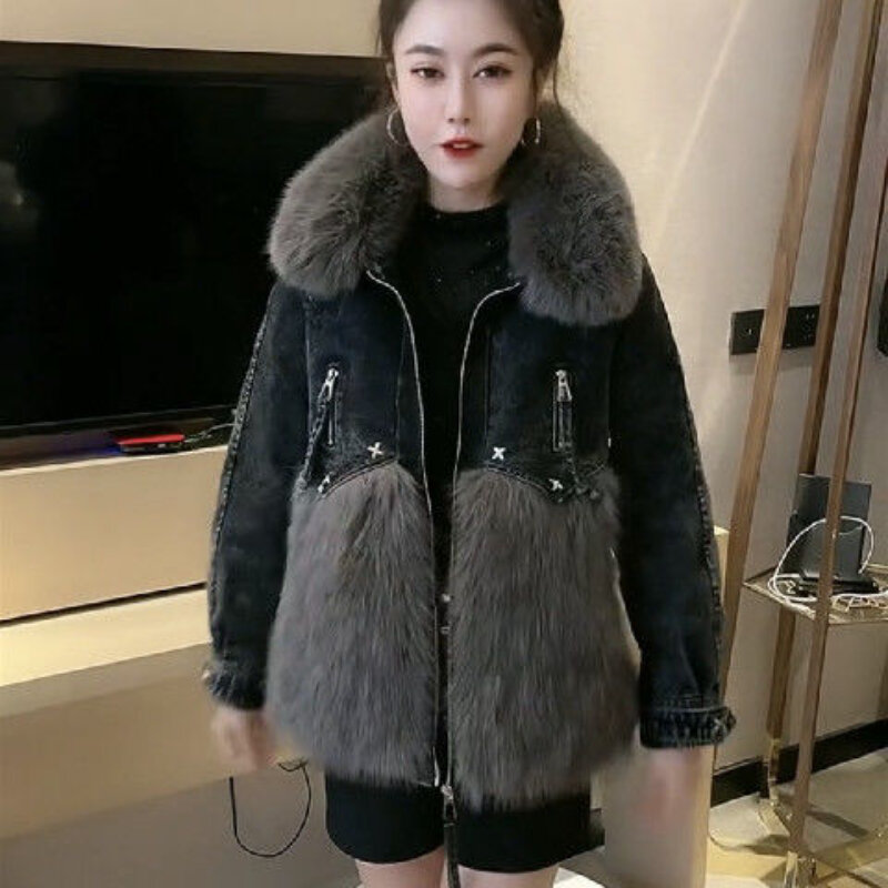 Woman Elegant Faux Fur Coat Female Fluffy Warm Long Sleeve Outerwear Autumn Ladies Imitation Fur Coats Jackets Overcoat G202