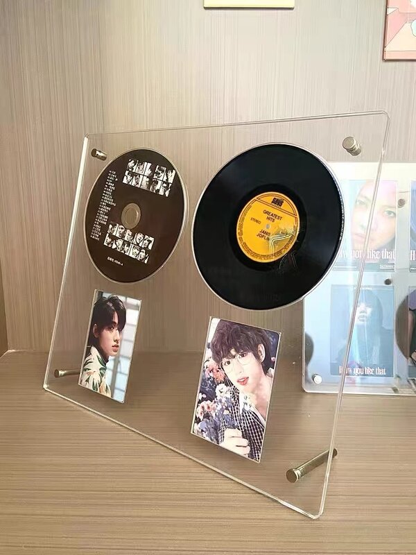 Kawaii CD أقراص نوع حامل بطاقة صور 3 بوصة Kpop المعبود بطاقة إطار صور حامل نوافذ العرض شفافة ألبوم الجدول الديكور