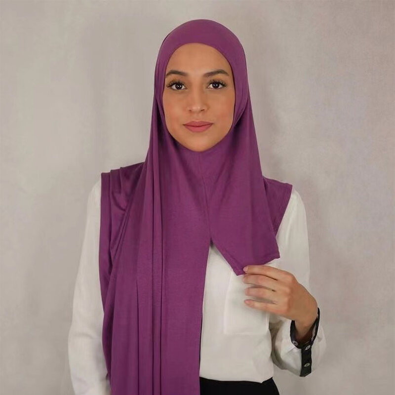 وشاح حجاب قطني فوري للنساء المسلمات ، الحجاب ، الأوشحة مع هوب ، بدون رأس ، 53 لونًا ، ممتاز