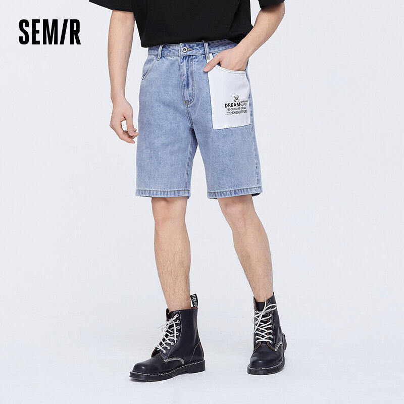 Semir-سراويل جينز على الطراز الكوري للرجال ، سراويل مغسولة ، طباعة كلاسيكية ، خمر ، صيف ، اتجاه جديد ، بنطلون خمسة أرباع ،