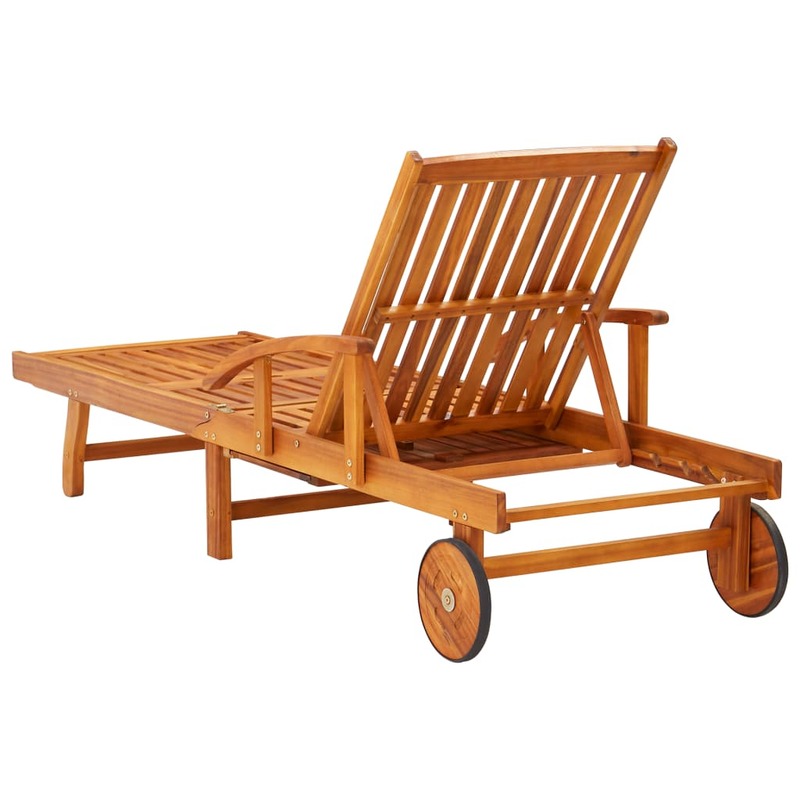 كرسي للاستلقاء في الهواء الطلق من الخشب الأكاسيا الصلب 2 ، أثاث الفناء 199x67x30