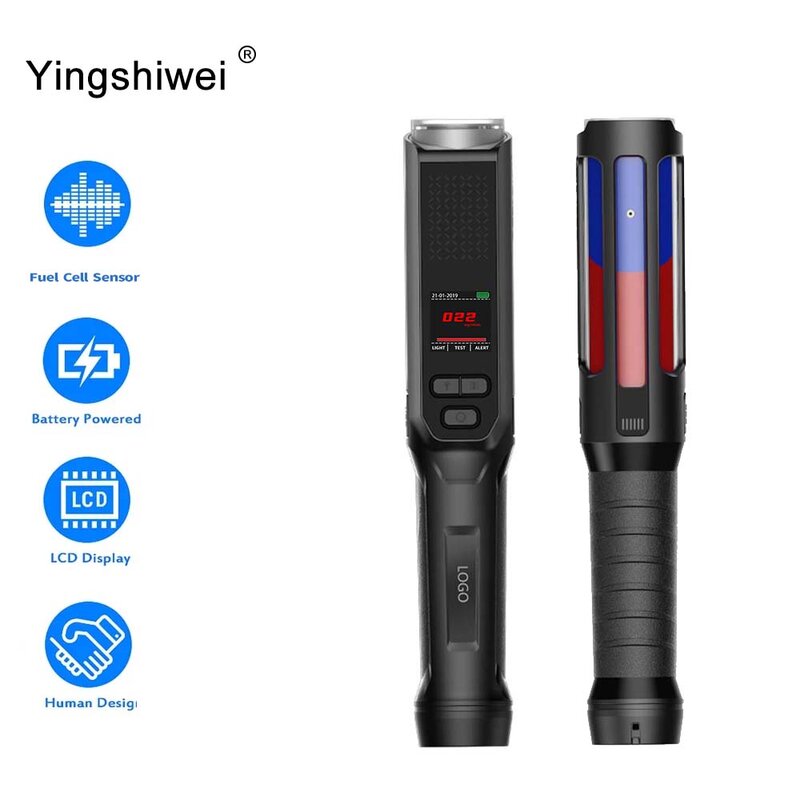 جهاز فحص الكحول Yingshiwei S3 دون اتصال يعمل بالغاز جهاز استشعار Alkomat محمول باليد جهاز كشف الكحول رقمي محمول للشرطة
