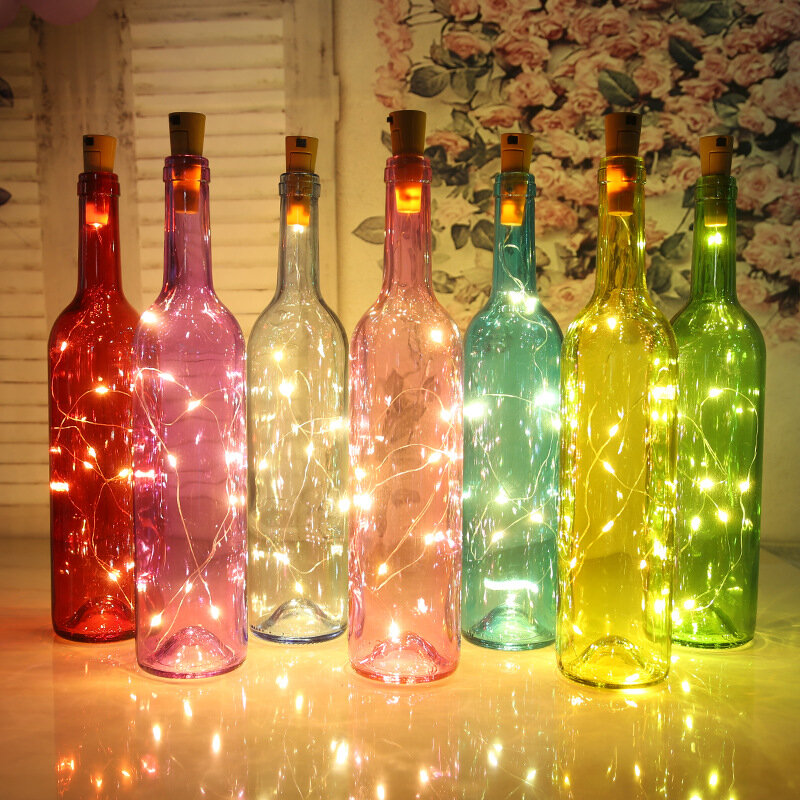 5 قطعة/الوحدة Led الأسلاك النحاسية زجاجة النبيذ سدادة سلسلة أضواء الجنية ضوء عيد الميلاد الزفاف عيد ميلاد الديكور عطلة ديكور المنزل