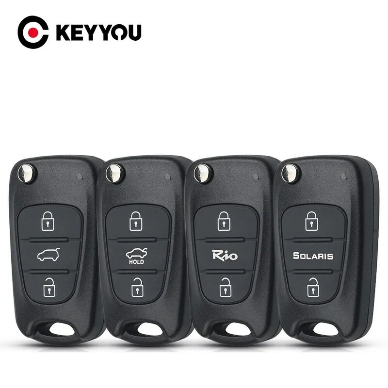 KEYYOU شحن مجاني لشركة هيونداي I20 I30 IX35 I35 اللكنة كيا بيكانتو سبورتاج K5 3 أزرار للطي حافظة مفاتيح السيارة عن بعد
