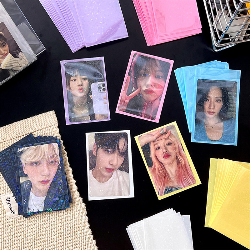 Ins نمط صور فوتوكروت ، كم واقية ، لون شفاف ، فيلم بطاقة الألعاب ، غطاء حامي ، البطاقات البريدية ، 50 قطعة