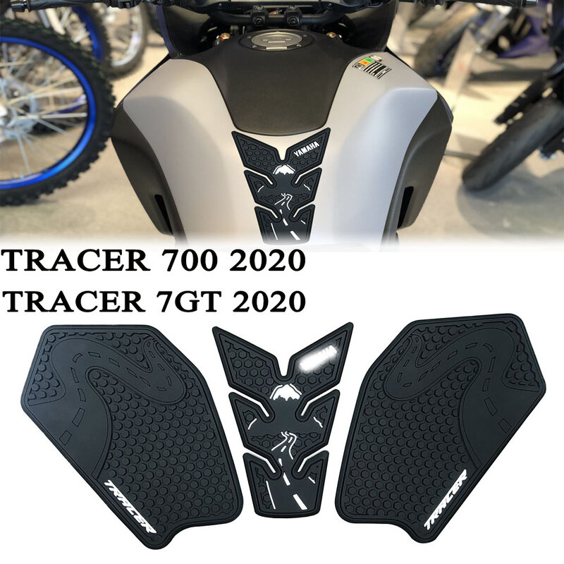 ل TRACER700 التتبع 700 التتبع 7 GT MT-07 2020 2021 دراجة نارية عدم الانزلاق الجانب خزان الوقود ملصقات مقاوم للماء وسادة مطاطية ملصق