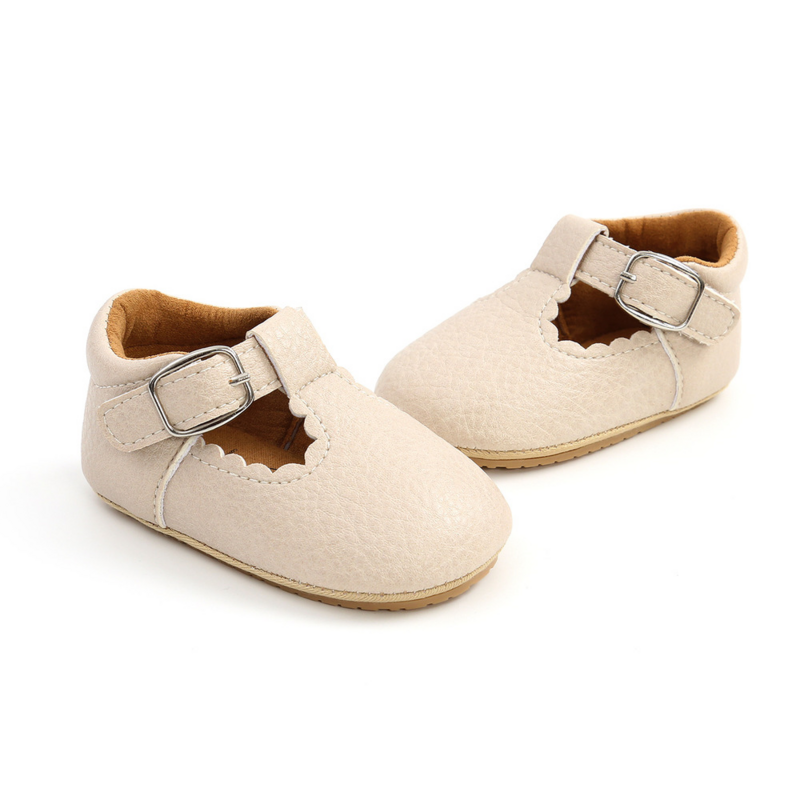 حذاء للأطفال حديثي الولادة حذاء كلاسيكي بشريط من الجلد للأولاد والبنات متعدد الألوان نعل مطاطي للأطفال الرضع مضاد للانزلاق حذاء مشوا لأول مرة