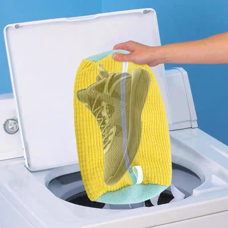 حقيبة غسل الأحذية مع شبكة القطن ، منظم الملابس ، شبكة الغسيل ، الألياف الرقيقة ، إزالة الأوساخ بسهولة ، مكافحة التشوه