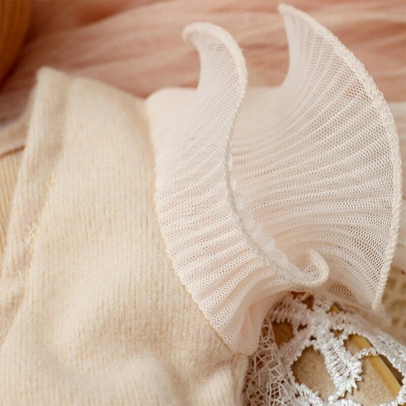 0-3M ملابس الطفل صور القوس غطاء الرأس كشكش رومبير الرضع التصوير زي