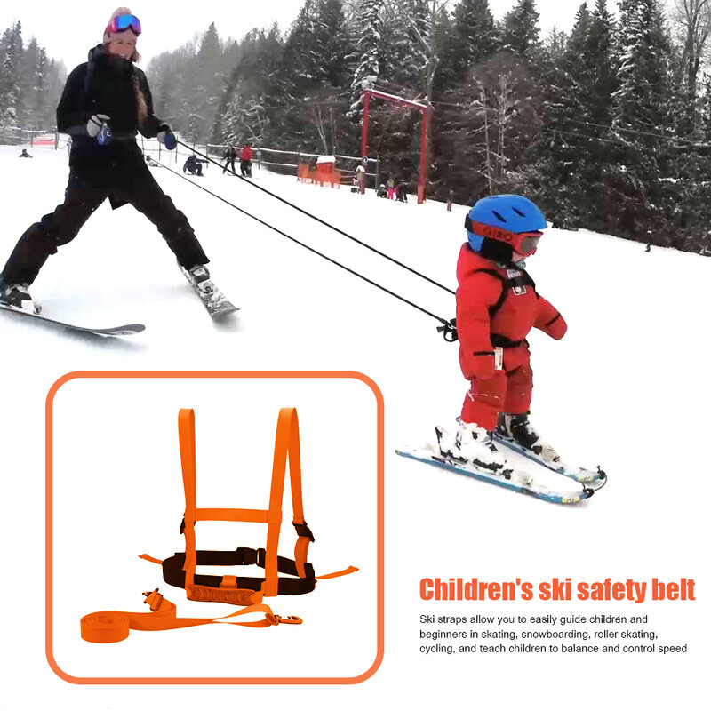 حزام تدريب للتزلج قابل للتعديل للأطفال ، التزلج في فصل الشتاء في الهواء الطلق ، حزام الكتف ، التحكم في السرعة ، سلامة التزلج ، حبل تسخير الجر