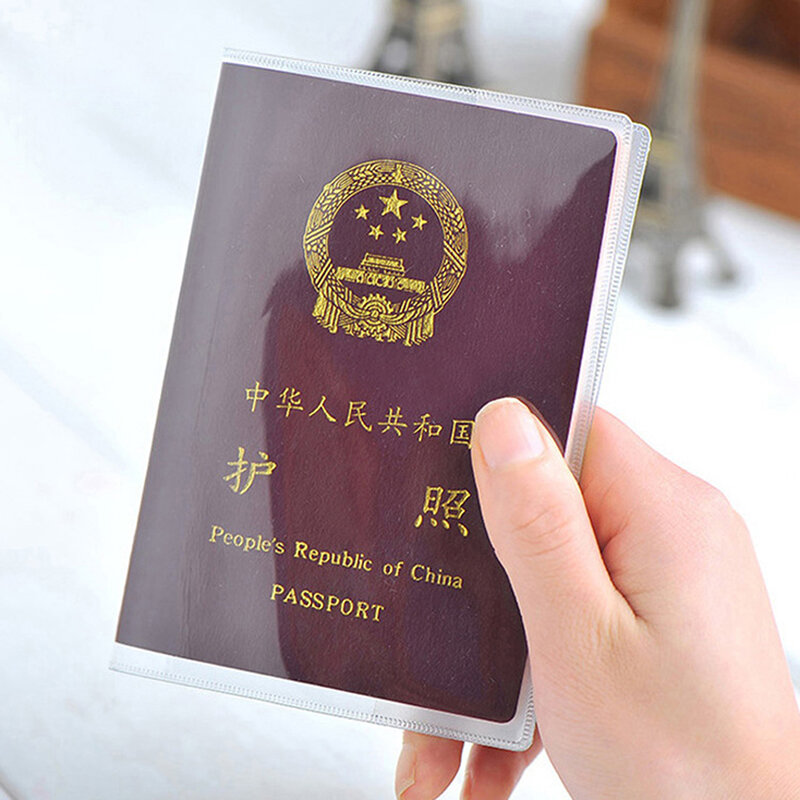 غطاء جواز سفر شفاف ، حقائب وثيقة مقاوم للماء ، كم واقية ، 1 قطعة