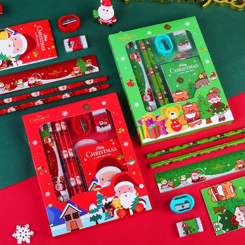 عيد الميلاد موضوع القرطاسية مجموعة ، أقلام رصاص ، حقيبة ، المواد ، دعوى ثابتة ، عيد الميلاد جودي