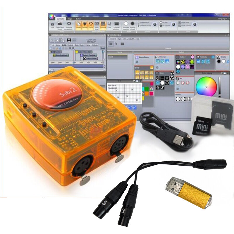 Sunlite Suite 2 FC 1536 قنوات DMX512 برنامج التحكم في الإضاءة المرحلة DJ ديسكو معدات الإضاءة التحكم ديسكو ضوء dmx