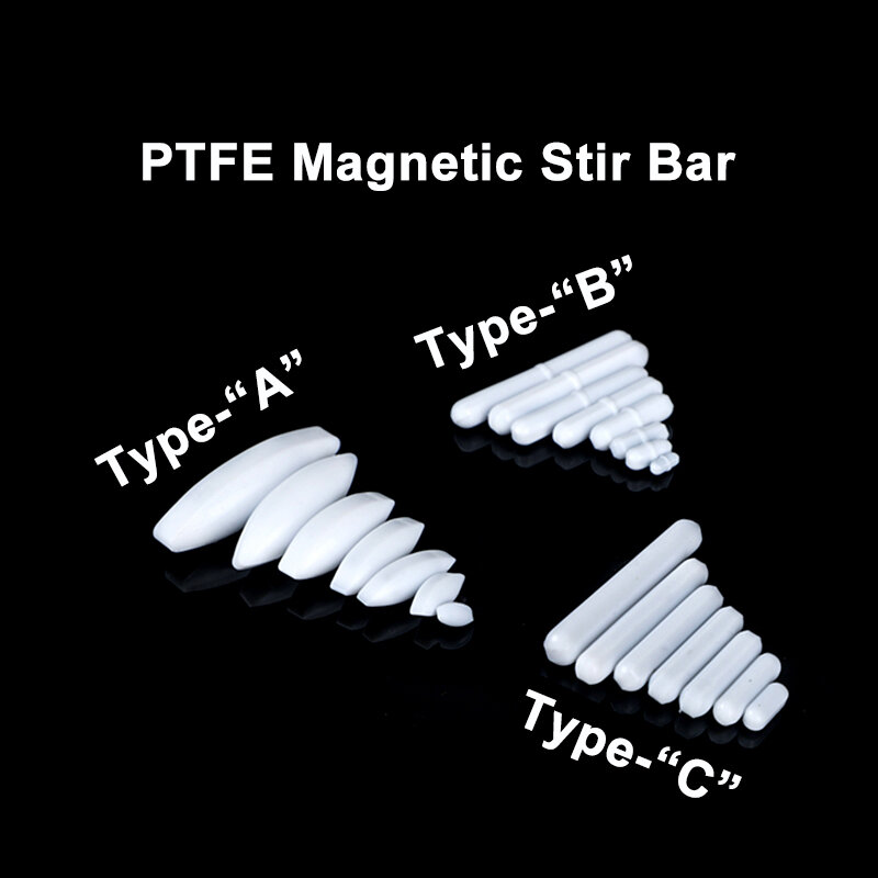 PTFE المغناطيسي خلاط تحريك بار مقاومة للتآكل عادي سبينبار البيولوجية النمام اثارة بار قضيب البحوث الكيميائية ، 5 قطعة