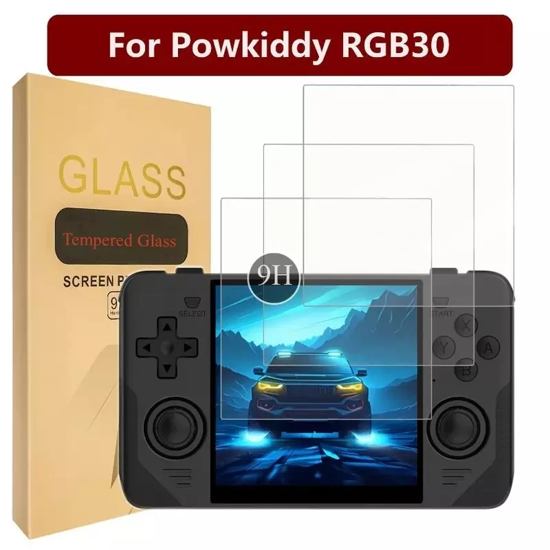 واقي شاشة من الزجاج المقوى Powkiddy ، واقي شاشة وحدة التحكم ، ملحقات فيلم ، هدية ، 9 ساعة عالية الدقة ، RGB30 ، جديد