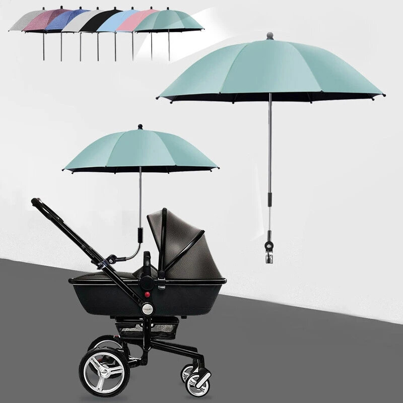 مظلة عربة أطفال للحماية من الأشعة فوق البنفسجية مزودة بمشبك عالمي واقية من الشمس ومضادة للمطر غطاء عربة أطفال ملحقات عربة أطفال
