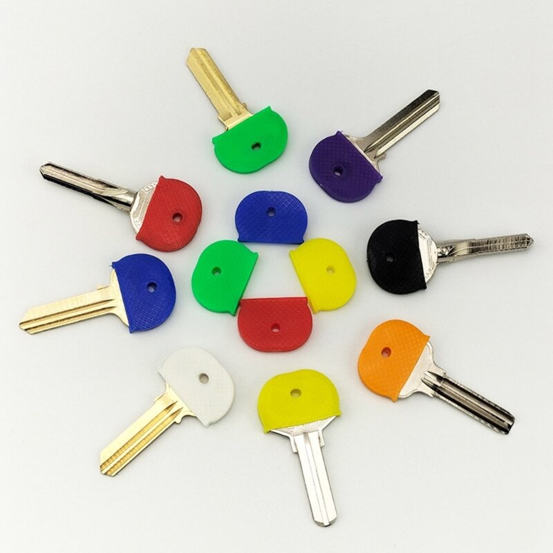 1 قطعة/10 قطعة من الملحقات الرئيسية الملونة بشكل عشوائي التعرف بسهولة على مفاتيحك بأغطية مرنة