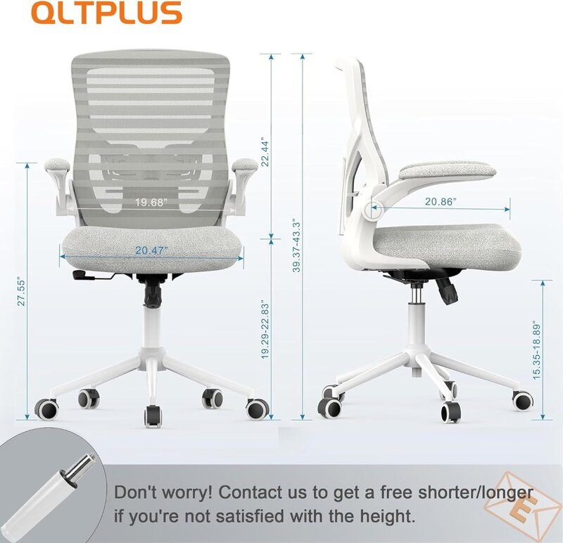 كرسي مكتب مريح مع دعامة قطنية قابلة للتعديل ، شبكة خلفية عالية ، كمبيوتر ، وسادة ممتازة الشفاء البارد ،