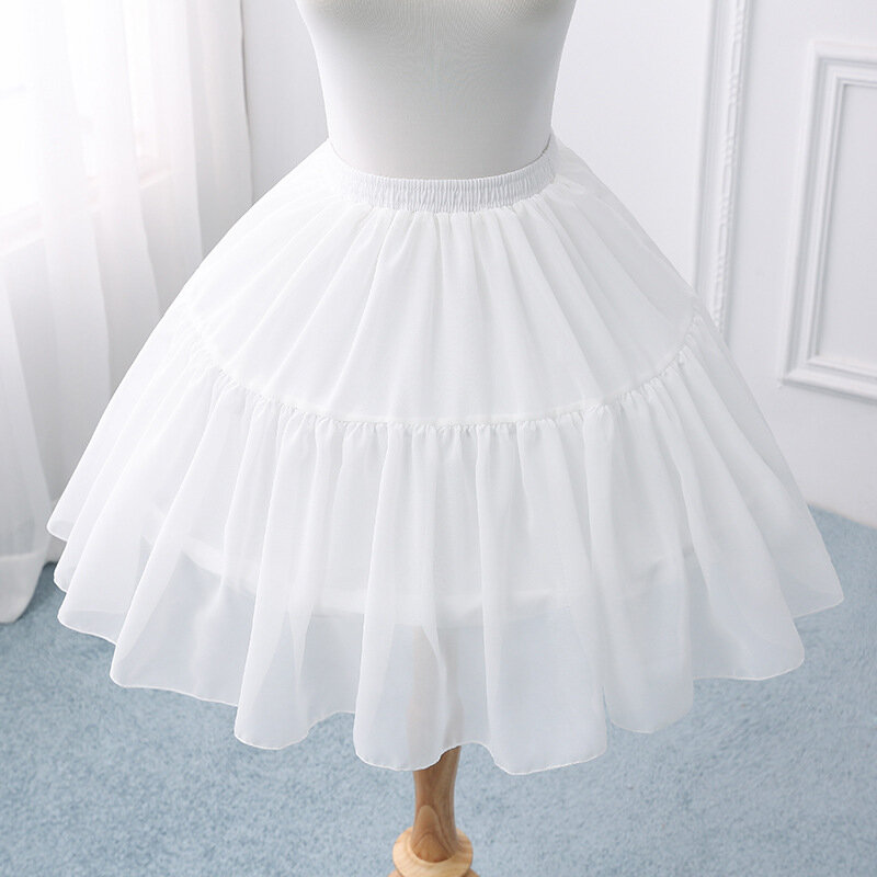 الأبيض قصيرة تنورات لحفل الزفاف لوليتا امرأة فتاة تنورة كرينولين رقيق ثوب نسائي هوب تنورة