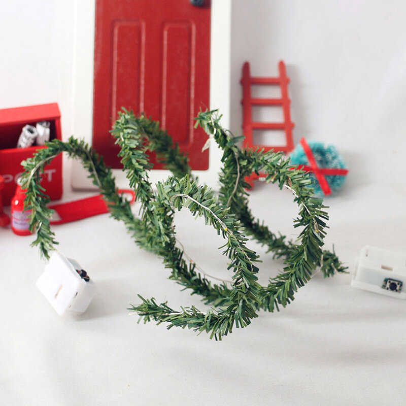 1 قطعة 1:12 دمية Miniture LED سلسلة الإضاءة عيد الميلاد اكسسوارات الديكور لبيت الدمية ديكور الاطفال التظاهر اللعب لتقوم بها بنفسك