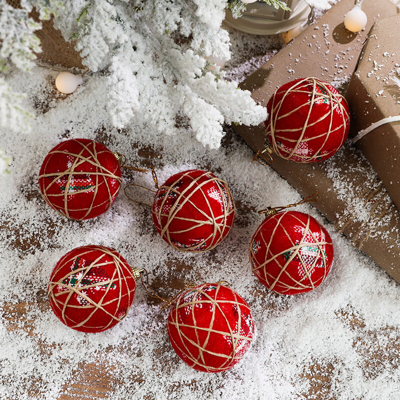 شجرة عيد الميلاد معلقة قلادة ، عيد الميلاد الكرة زخرفة ، ديكور حفلة المنزل ، السنة الجديدة 2024 ديكور ، 6 قطعة