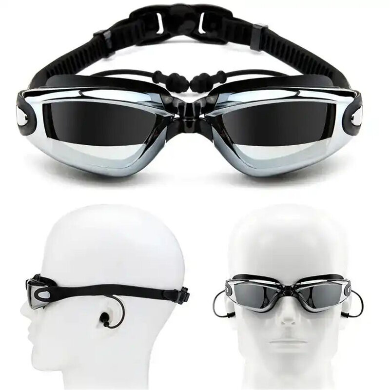 الكبار قصر النظر نظارات الوقاية للسباحة سدادة الأذن المهنية بركة نظارات مكافحة الضباب الرجال النساء النظارات البصرية مقاوم للماء