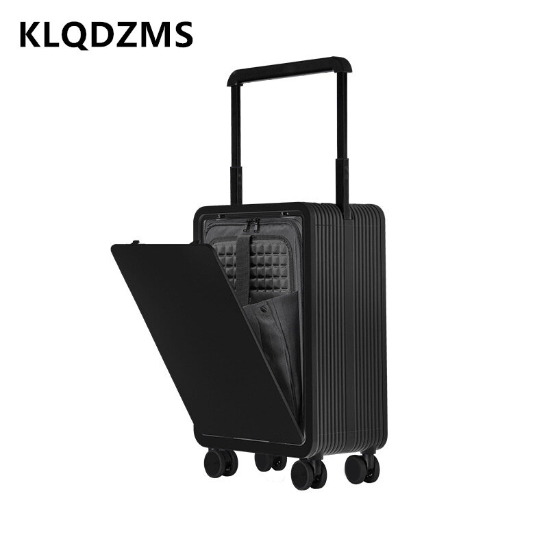 KLQDZMS-فتح الجبهة عربة مع صندوق الصعود للكمبيوتر المحمول ، عجلة عالمية ، المتداول حقيبة الأمتعة ، 20 بوصة ، عالية الجودة