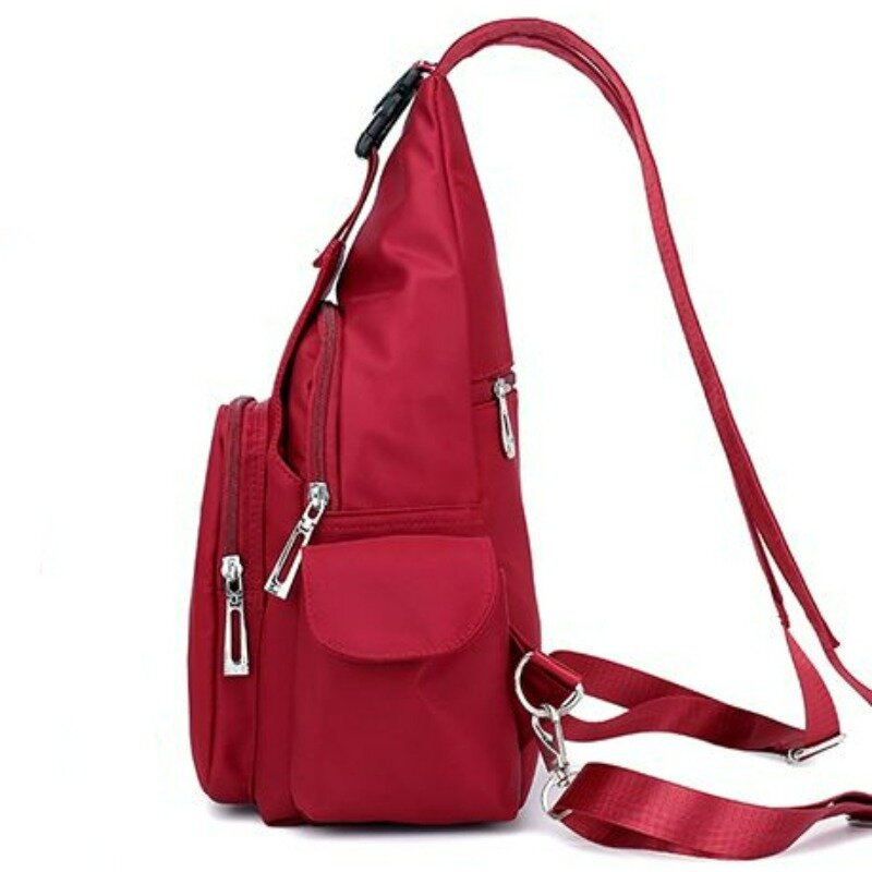 المرأة حقيبة الكتف Crossbody الصدر حقيبة ذات الاستخدام المزدوج حقيبة تنوعا عادية أكسفورد النايلون قماش مقاوم للماء حقيبة صغيرة صغيرة