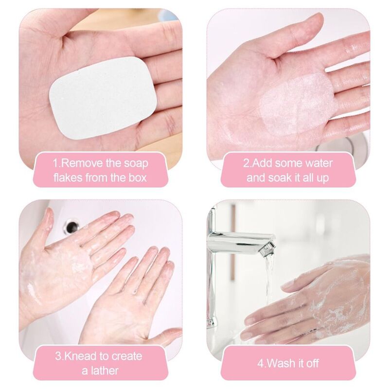 صفائح صابون محمولة للاستخدام مرة واحدة للأطفال ، ورق صابون صغير ، تنظيف خارجي ، غسل اليدين ، نحيف ، 20 *
