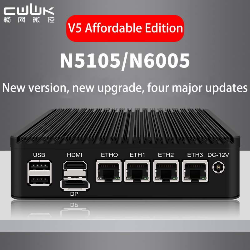 ترقية i226-V N5105/N6005 V5 Softroute المضيف الصغير PVE/ESXI Fansless توفير الطاقة الكمبيوتر طبعة بأسعار معقولة.
