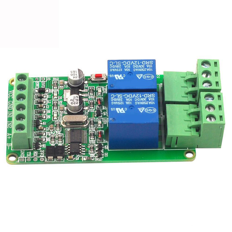 Modbus-Rtu مفتاح وحدة التتابع 2 قناة 12 فولت ، الإدخال ، الإخراج ، RS485 ، اتصال TTL ، 2 42