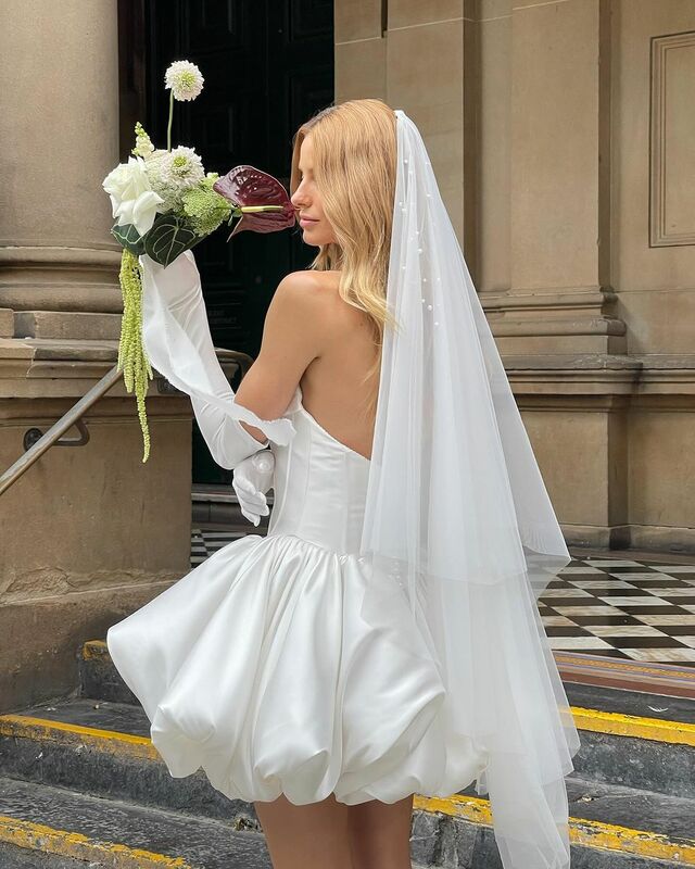 فستان أميرات زفاف على شكل حرف A-line ، فستان زفاف رسمي ملتف ، رداء فاخر بدون حمالات ، مصنوع خصيصًا