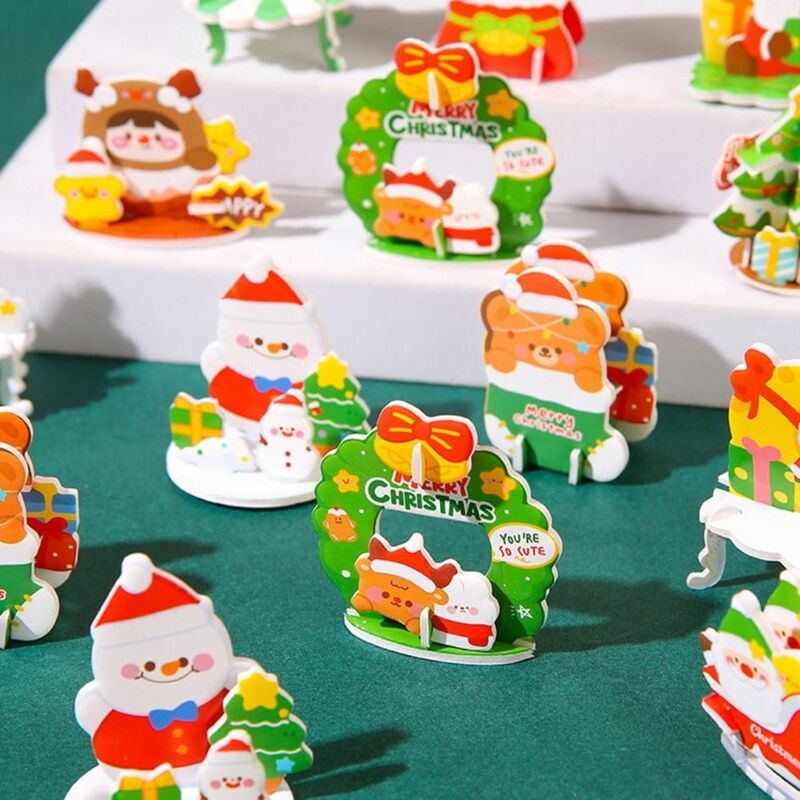 اليدوية ثلاثية الأبعاد ثلج لغز للأطفال ، سانتا كلوز ، الكرتون ، شجرة عيد الميلاد ، عيد الميلاد الفنون ، الرنة ، عيد الميلاد ، كرينغل