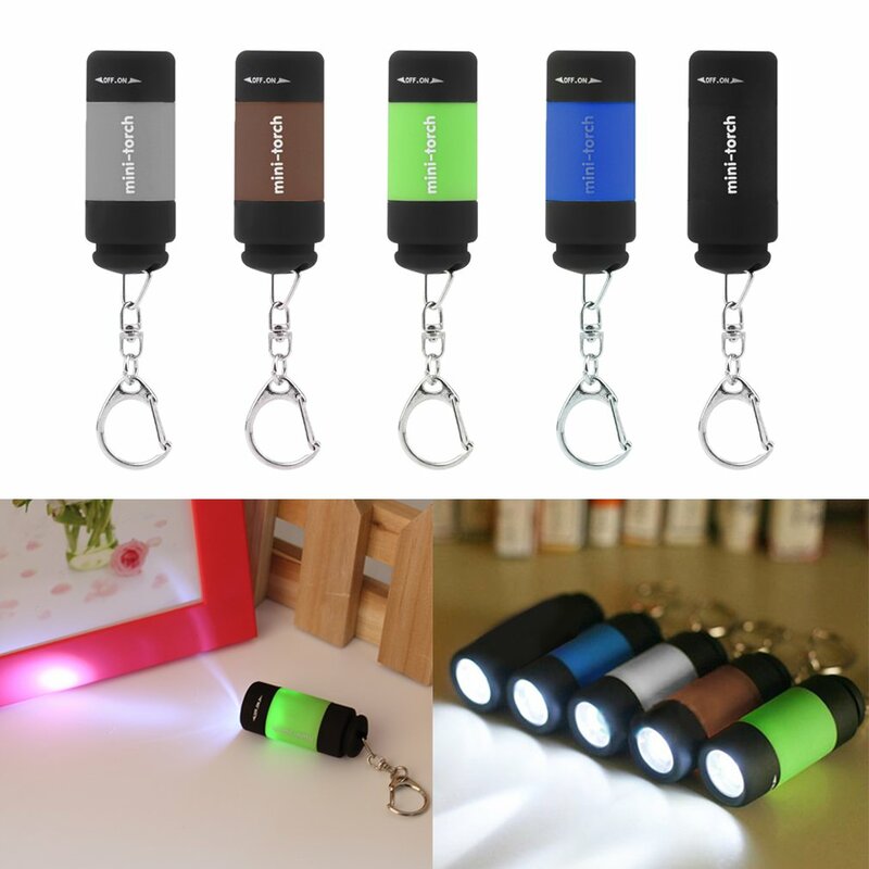 سلسلة مفاتيح صغيرة محمولة جيب الشعلة ، USB قابلة للشحن ، LED الخفيفة ، التخييم في الهواء الطلق مصباح يدوي ، مقاوم للماء ، 0.5 واط ، 25lm