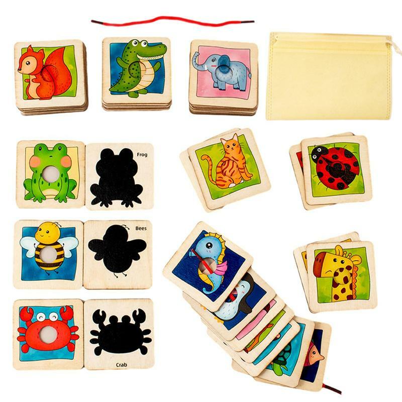 بطاقات ألغاز ملونة متطابقة للحيوانات ، لعبة الفرز والمطابقة ، مكدس ألعاب الشكل ، فريد ، أكتيفيتي للأطفال الصغار