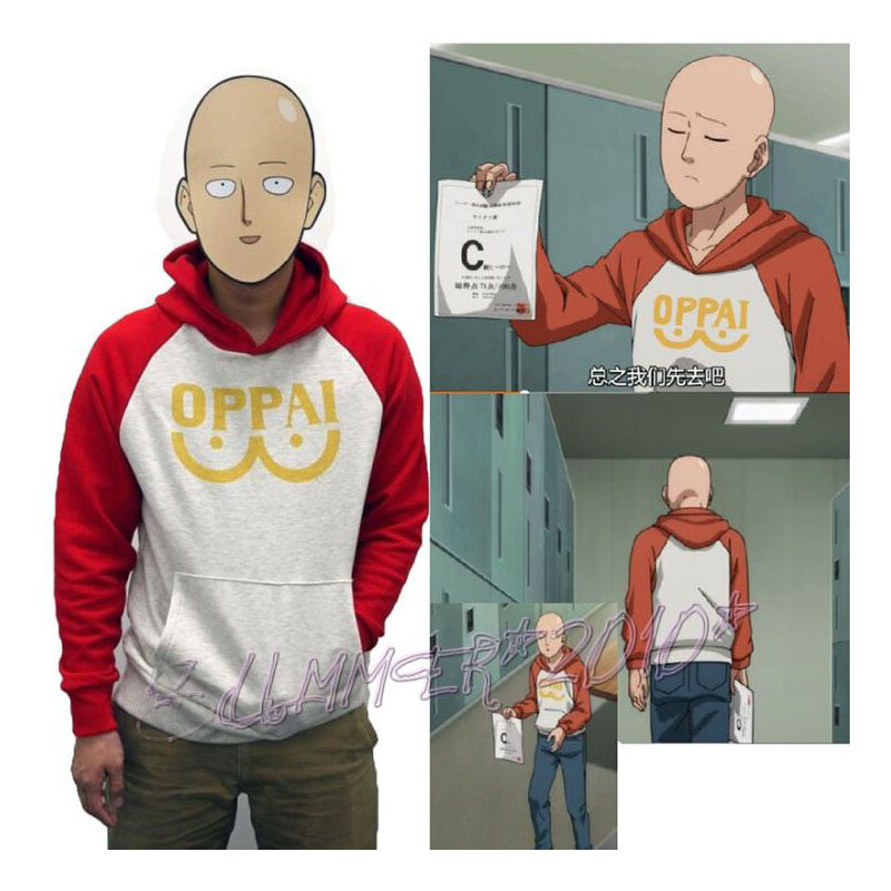 جديد أنيمي واحد لكمة رجل Saitama Oppai هوديي البلوز البلوز تأثيري حلي