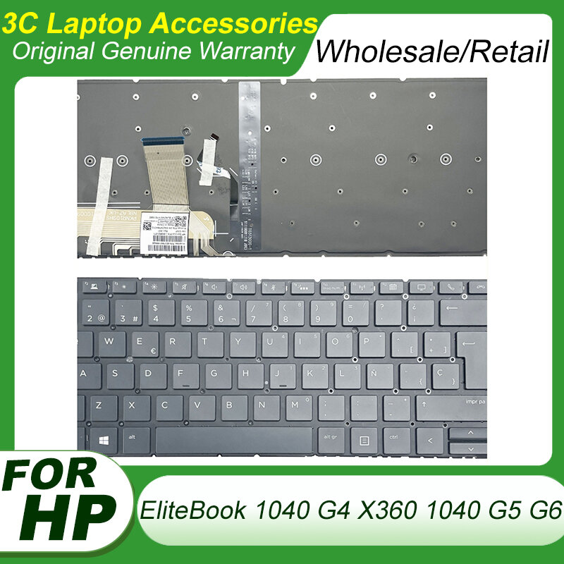لوحة مفاتيح الكمبيوتر المحمول الأصلي لـ HP EliteBook ، استبدال الإضاءة الخلفية ، 1040 G4 ، X360 ، 1040 G5 G6 ، إسبانيا ، جديد