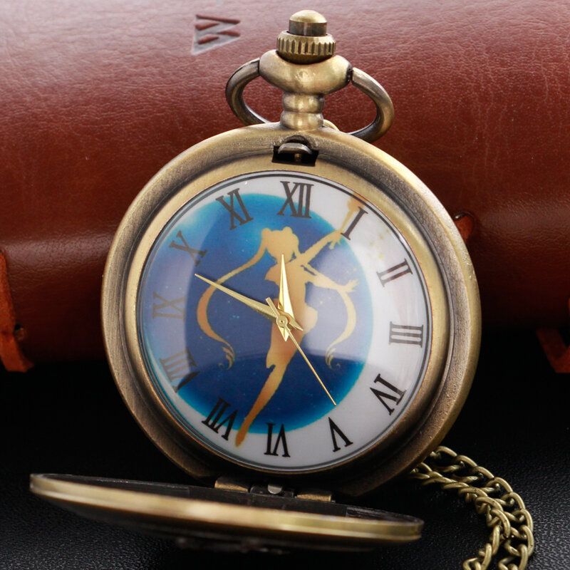 Xh3036 Steampunk ريترو فتاة جميلة موضوع كوارتز ساعة الجيب موضة Charm فوب ساعة قلادة قلادة مع سلسلة هدية