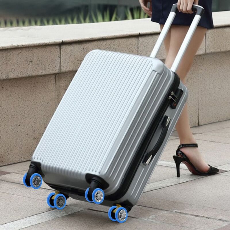 عجلات حقائب السفر مع صوت صامت ، أجزاء سيليكون ، عجلات حقيبة المحاور ، غطاء حماية ، 8-في كل مجموعة