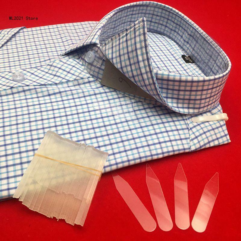200 قطعة طوق قميص شفاف يدعم ياقة مقاومة درجات الحرارة العالية وياقة قميص شفافة غير لامعة